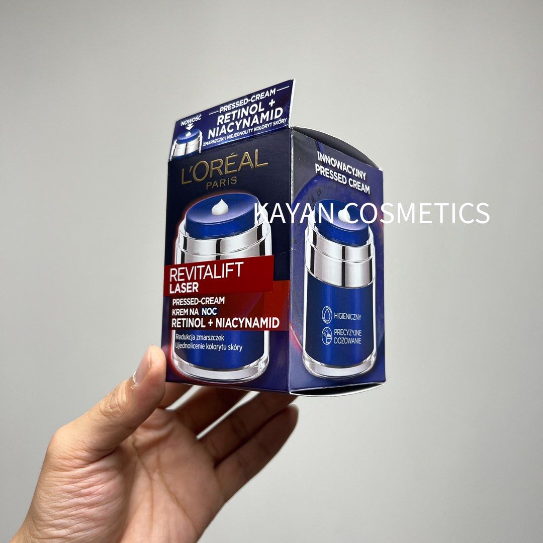 包順豐 Loreal A醇煙酰胺抗皺面霜48g淡化細紋提亮膚色嫩膚緊致晚霜 RETINOL+NIACINAMIDE • REVITALIFT LASER 歐萊雅。Loreal。L'OREAL。Loreal