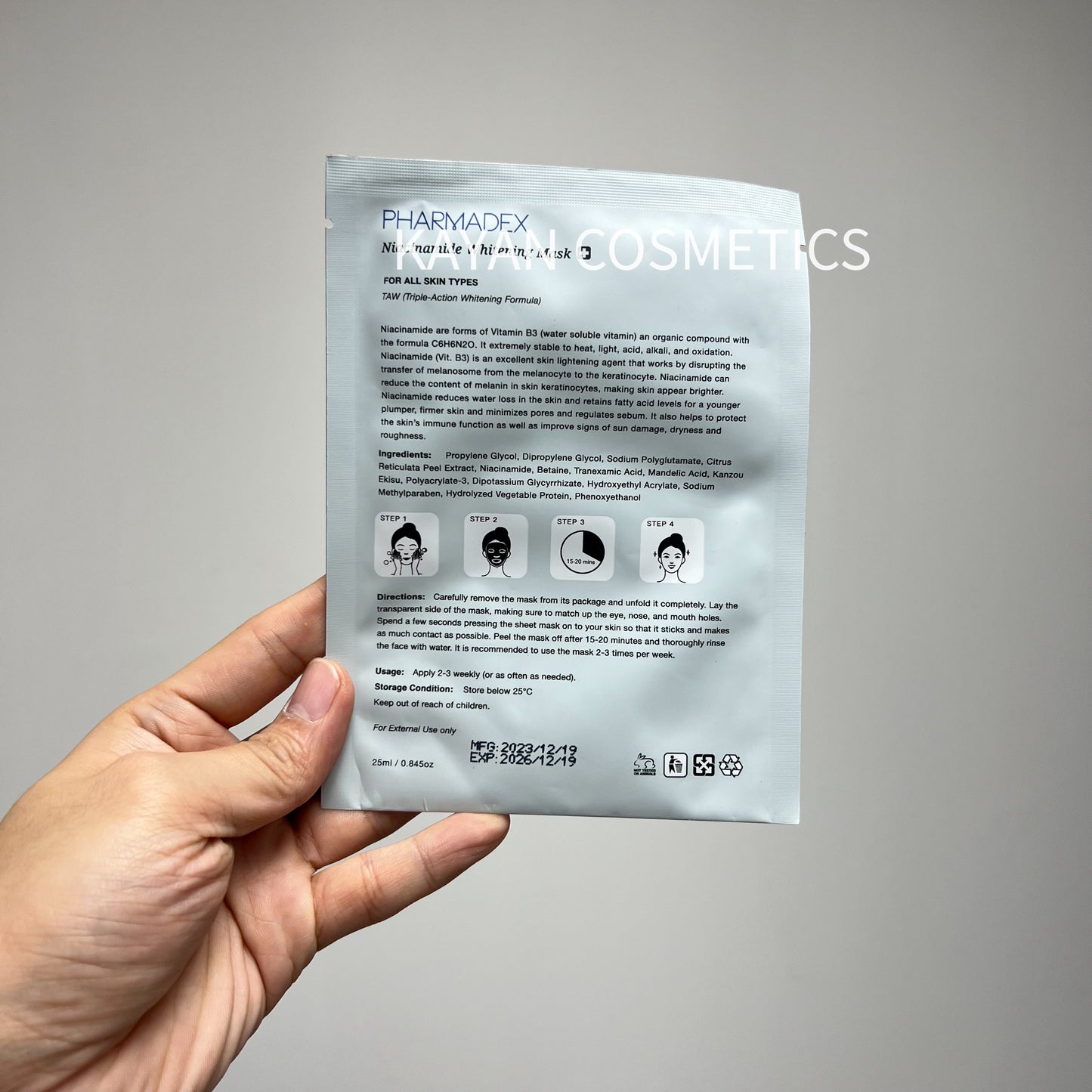 包順豐 Pharmadex 退黑鎮定|神奇面膜 10片 退黑面膜 退黑神奇面膜 PHARMADEX Niacinamide Whitening Mask
