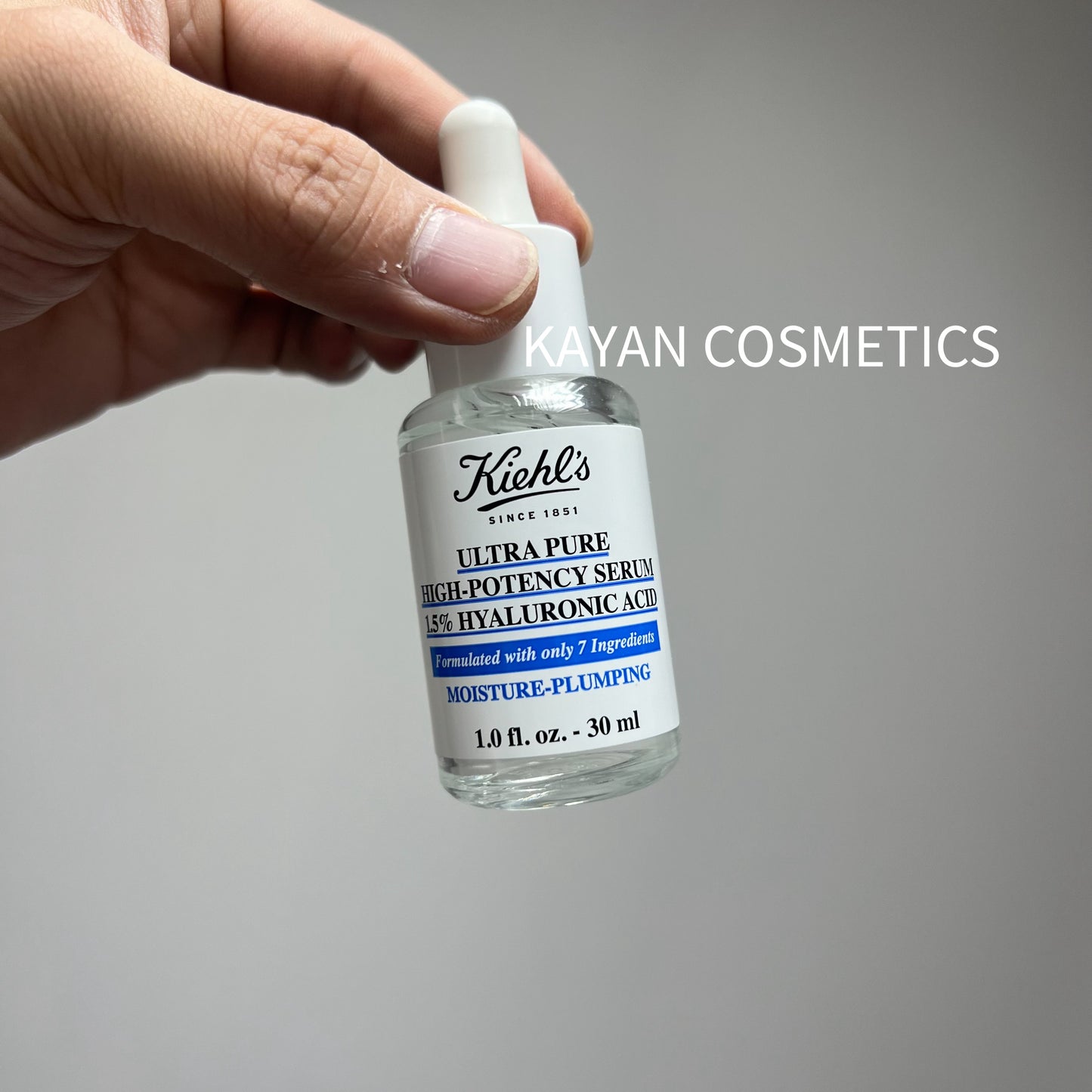 包順豐 Kiehl's 科顏氏 1.5%玻尿酸豐盈保濕精華液 高效超能精華透明質酸精華30ml 保濕補水 ULTRA PURE HIGH-POTENCY SERUM 15% HYALURONIC ACID Kiehls 科颜氏
