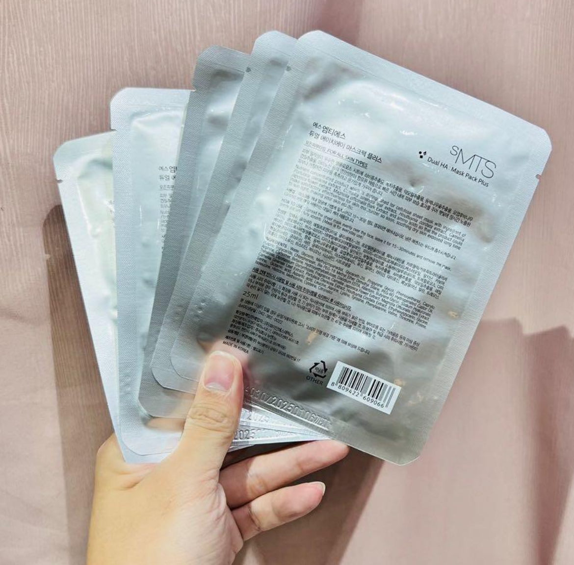 原裝正貨 韓國 SMTS 幹細胞嬰兒水晶針雙效加強補水面膜*1盒5pcs* Dual HA : Mask Pack Plus 嬰兒針面膜