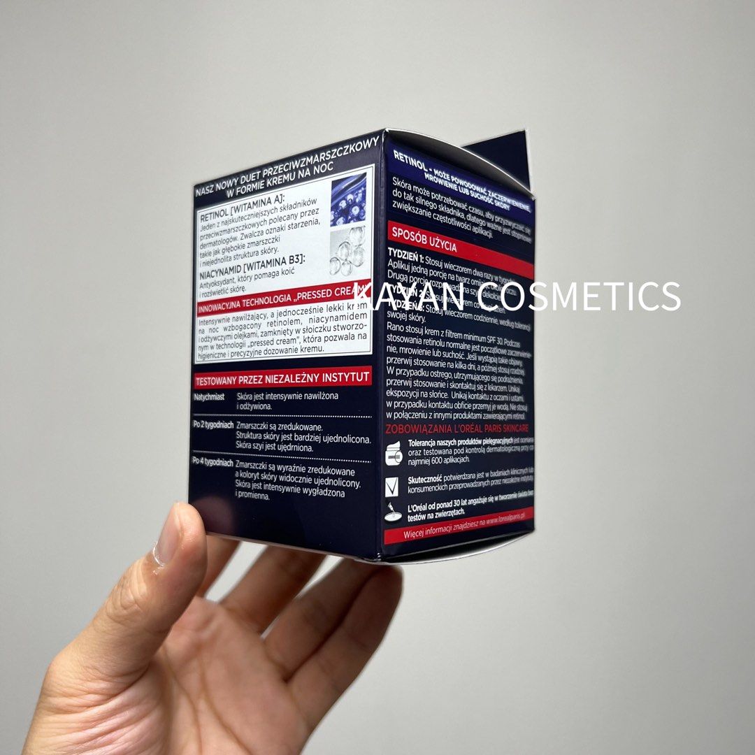 包順豐 Loreal A醇煙酰胺抗皺面霜48g淡化細紋提亮膚色嫩膚緊致晚霜 RETINOL+NIACINAMIDE • REVITALIFT LASER 歐萊雅。Loreal。L'OREAL。Loreal