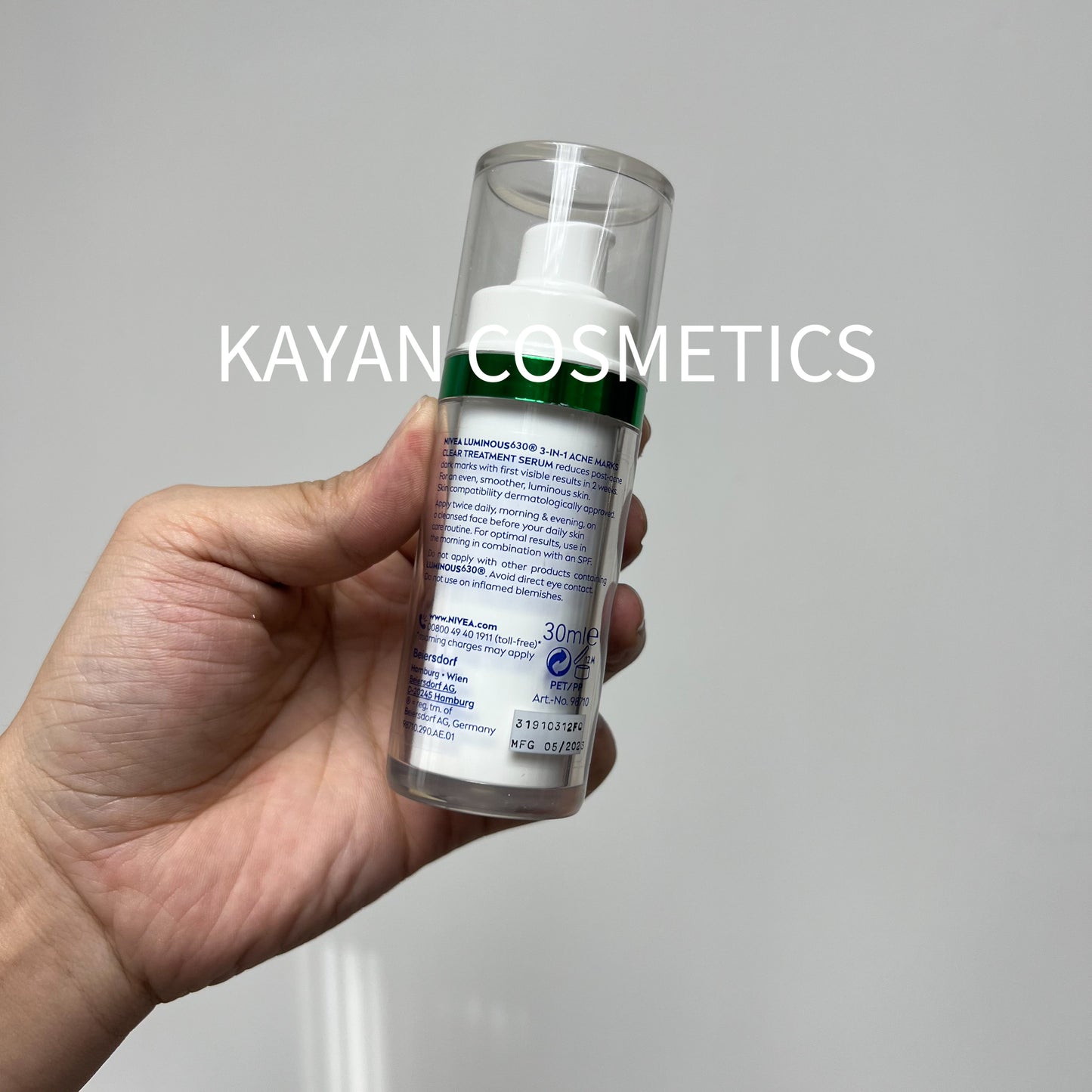 包順豐 Nivea 妮維雅 Nivea妮維雅Luminous630三效控油淡痘印煥膚精華 630淡斑煥白精華水楊酸三合一油皮小綠管/小綠瓶 LUMINOUS 630* SPOTCLEAR 3-IN-1 ACNE MARKS CLEAR TREATMENT SERUM