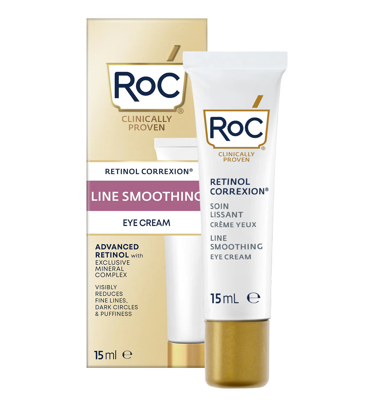 包順豐 法國ROC CLINICALLY PROVEN維A醇視黃醇眼霜15g RETINOL CORREXION LINE SMOOTHING EYE CREAM