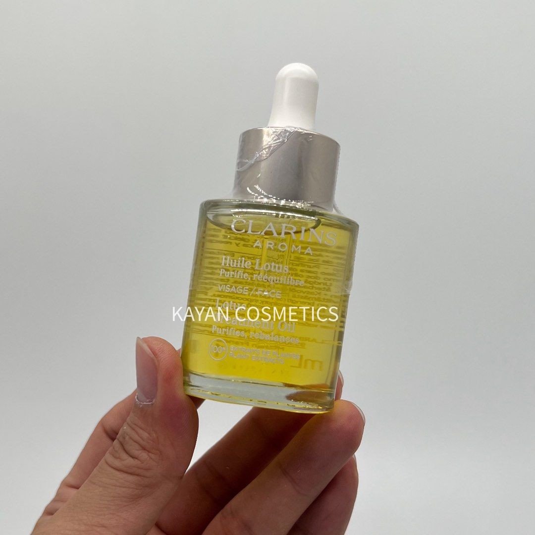 包順豐 法國 CLARINS 嬌韻詩 蓮花舒顏護理油面部30Ml精華油修護保濕護膚油深層補水 Huile Lotus Peaux mixtes ou grasses VISAGE / FACE Lotus Treatment Oil Oily or combination skin