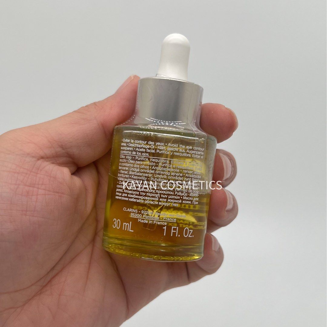 包順豐 法國 CLARINS 嬌韻詩 蓮花舒顏護理油面部30Ml精華油修護保濕護膚油深層補水 Huile Lotus Peaux mixtes ou grasses VISAGE / FACE Lotus Treatment Oil Oily or combination skin