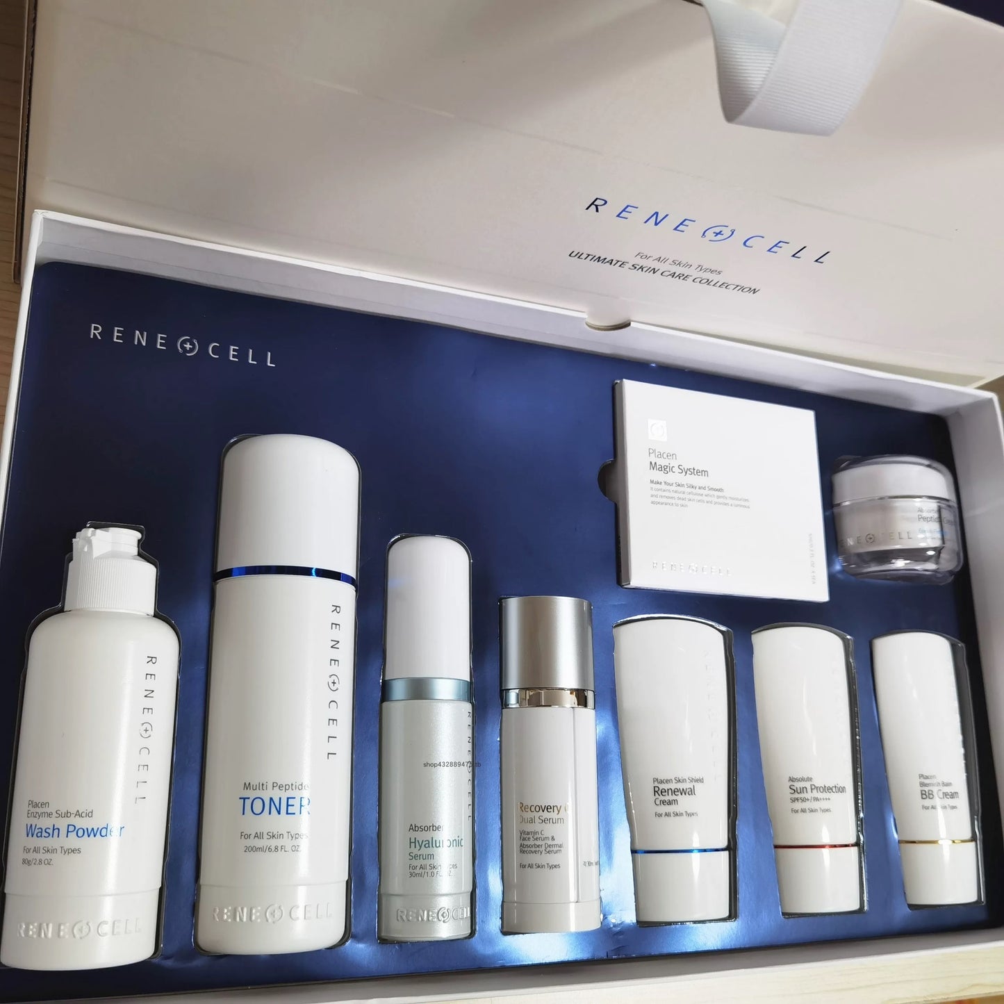 包順豐 韓國 RENECELL 韓國 Rene-cell RENECELL 韓國 潤妮 vc升級款雙萃精華韓國renecell多肽霜保濕乳防曬十件套