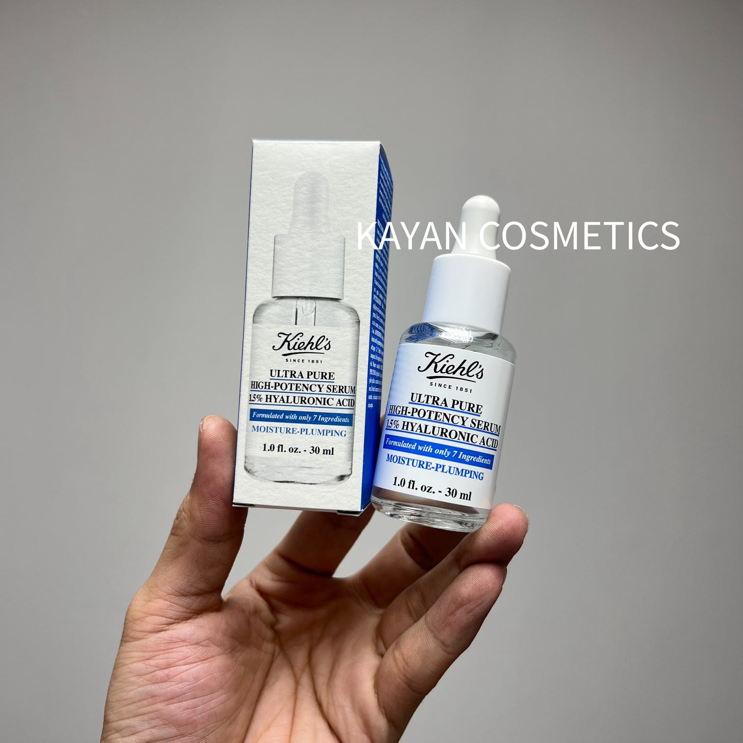 包順豐 Kiehl's 科顏氏 1.5%玻尿酸豐盈保濕精華液 高效超能精華透明質酸精華30ml 保濕補水 ULTRA PURE HIGH-POTENCY SERUM 15% HYALURONIC ACID Kiehls 科颜氏