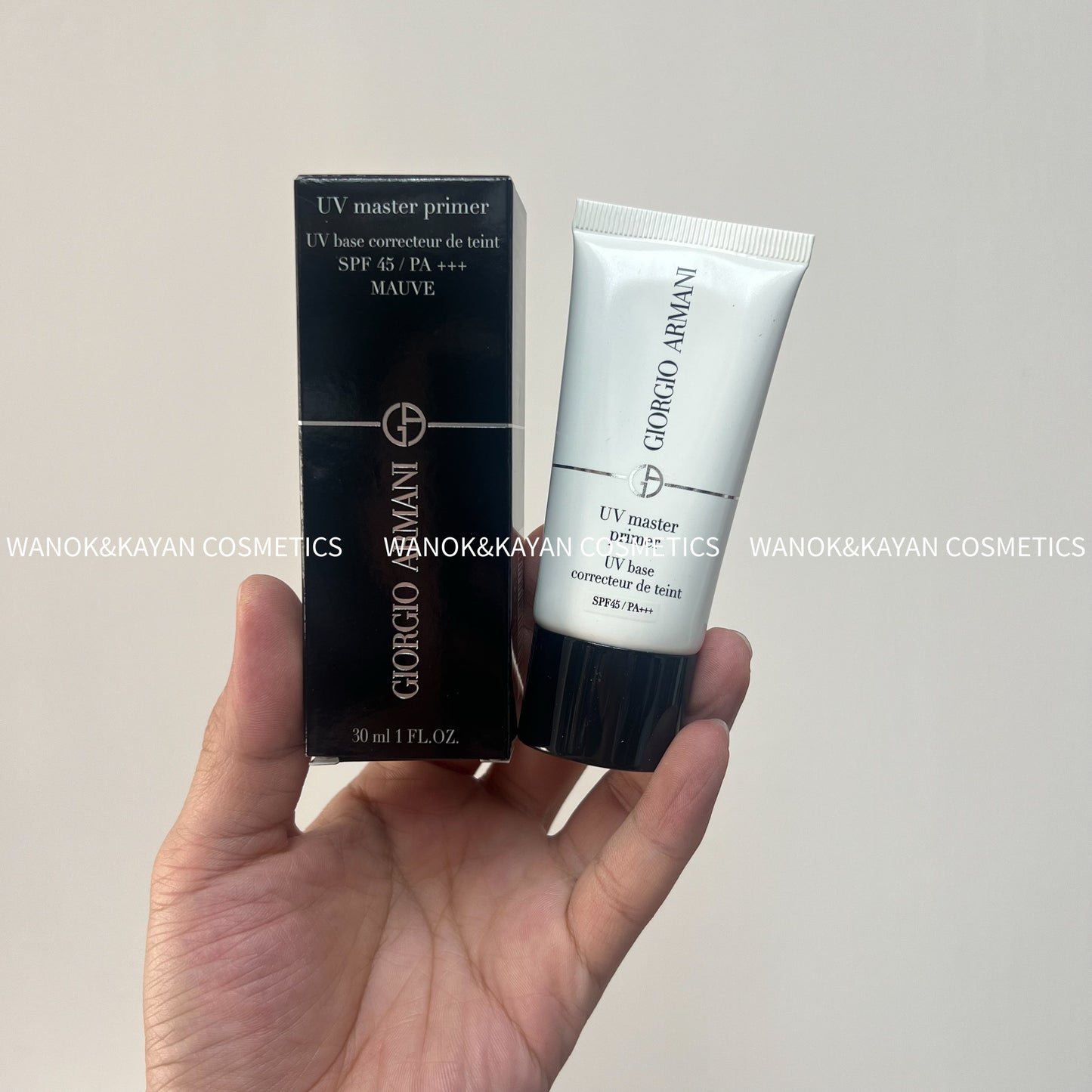 包順豐 Armani 阿瑪尼 晶柔光韻小白嬌紫色妝前乳隔離 保濕提亮防曬 UV master primer UV base correcteur de teint SPF45 / PA+++