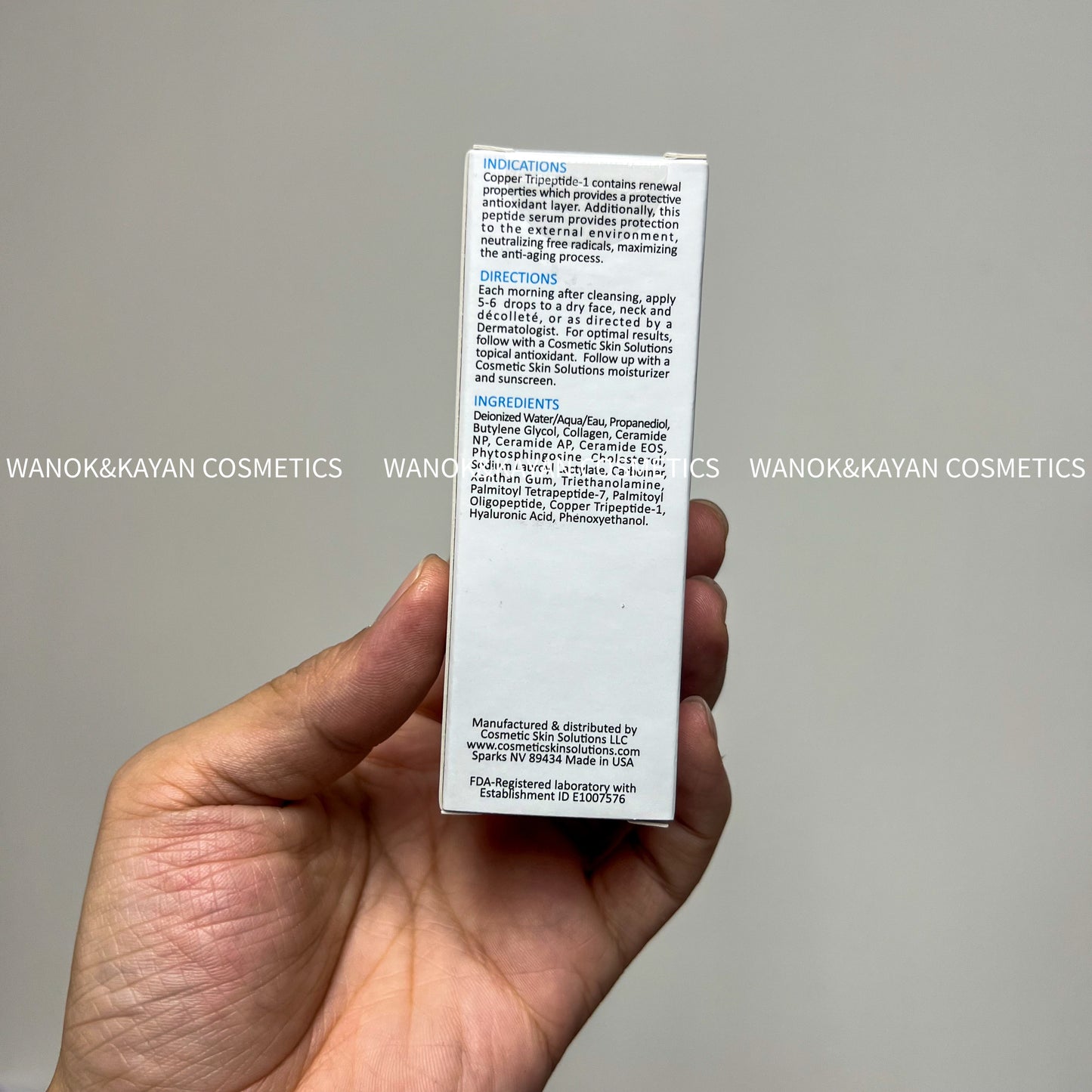 包順豐 cosmetic skin solutions 藍銅勝肽嫩膚精華 。css copper peptide serum 30ml。Cosmetic Skin Solution CsS 藍銅胜肽防敏嫩膚精華