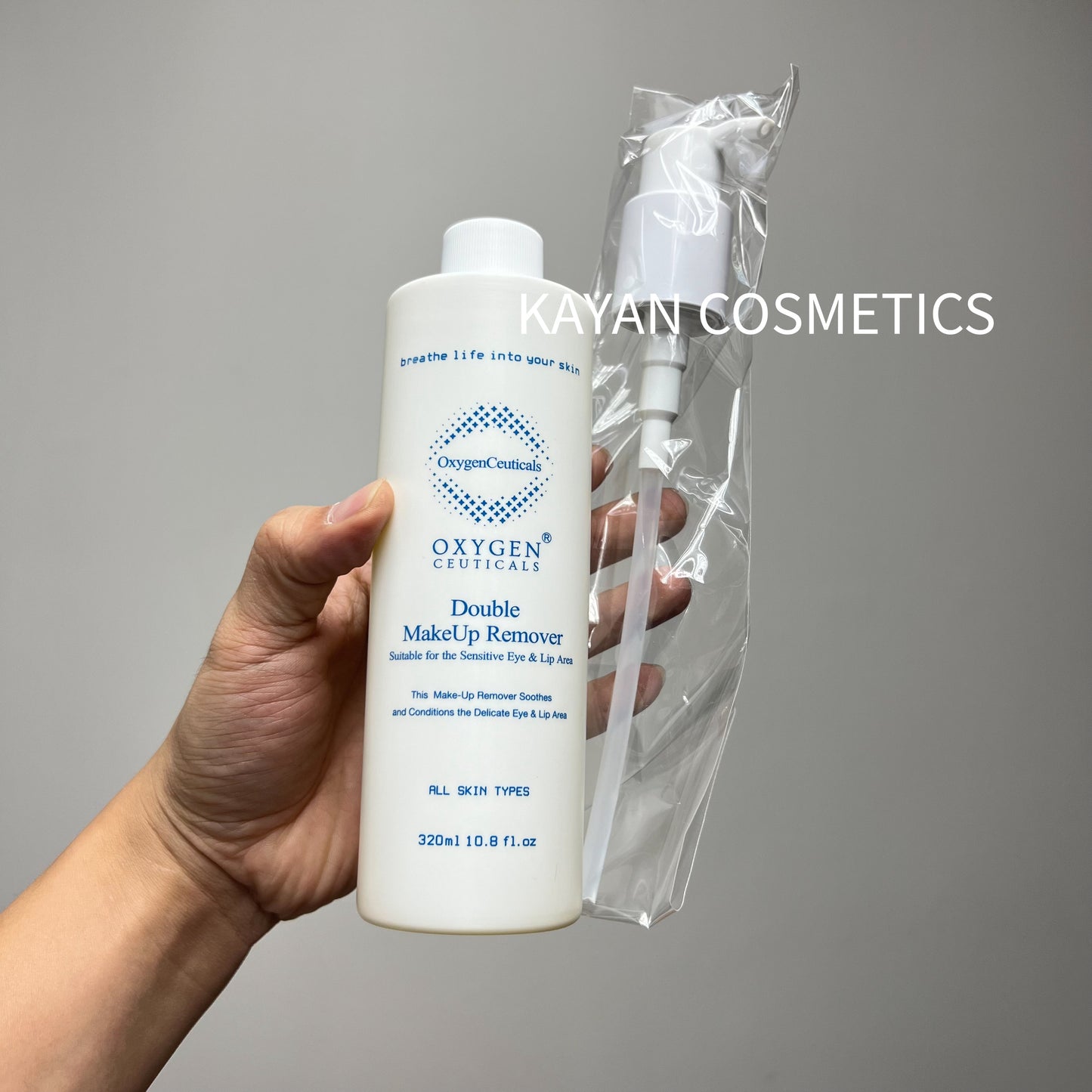包順豐 韓國 Oxygen Ceuticals Double Makeup Remover 清新注氧雙重潔面卸妝油 320ml Sensitive Eye & Lip Area OxygenCeuticals