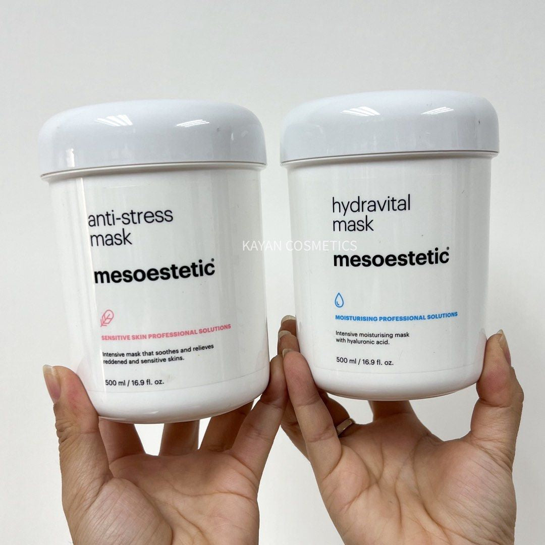 包順豐 Mesoestetic 美斯蒂克 專業院線舒緩抗炎保濕面膜院裝500ml anti-stress mask / hydravital mask。