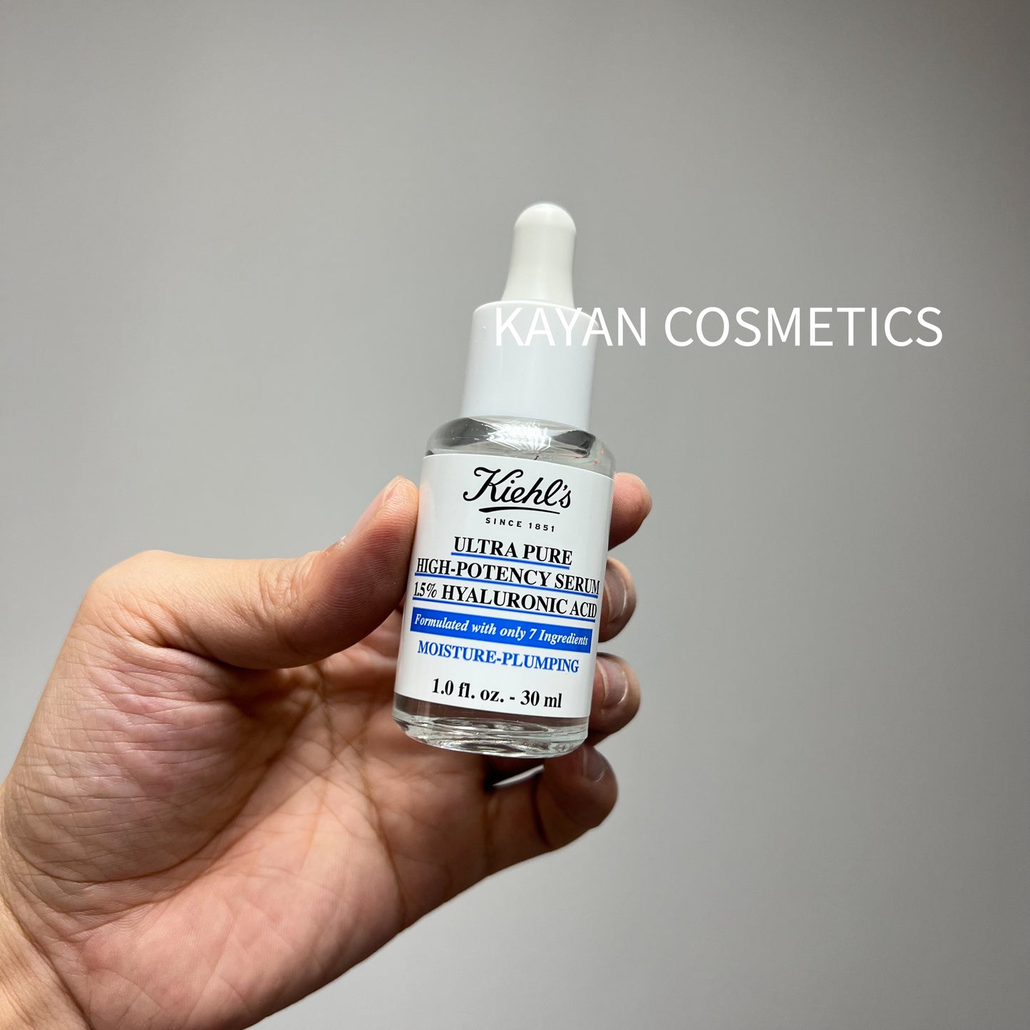 包順豐 Kiehl's 科顏氏 1.5%玻尿酸豐盈保濕精華液 高效超能精華透明質酸精華30ml 保濕補水 ULTRA PURE HIGH-POTENCY SERUM 15% HYALURONIC ACID Kiehls 科颜氏