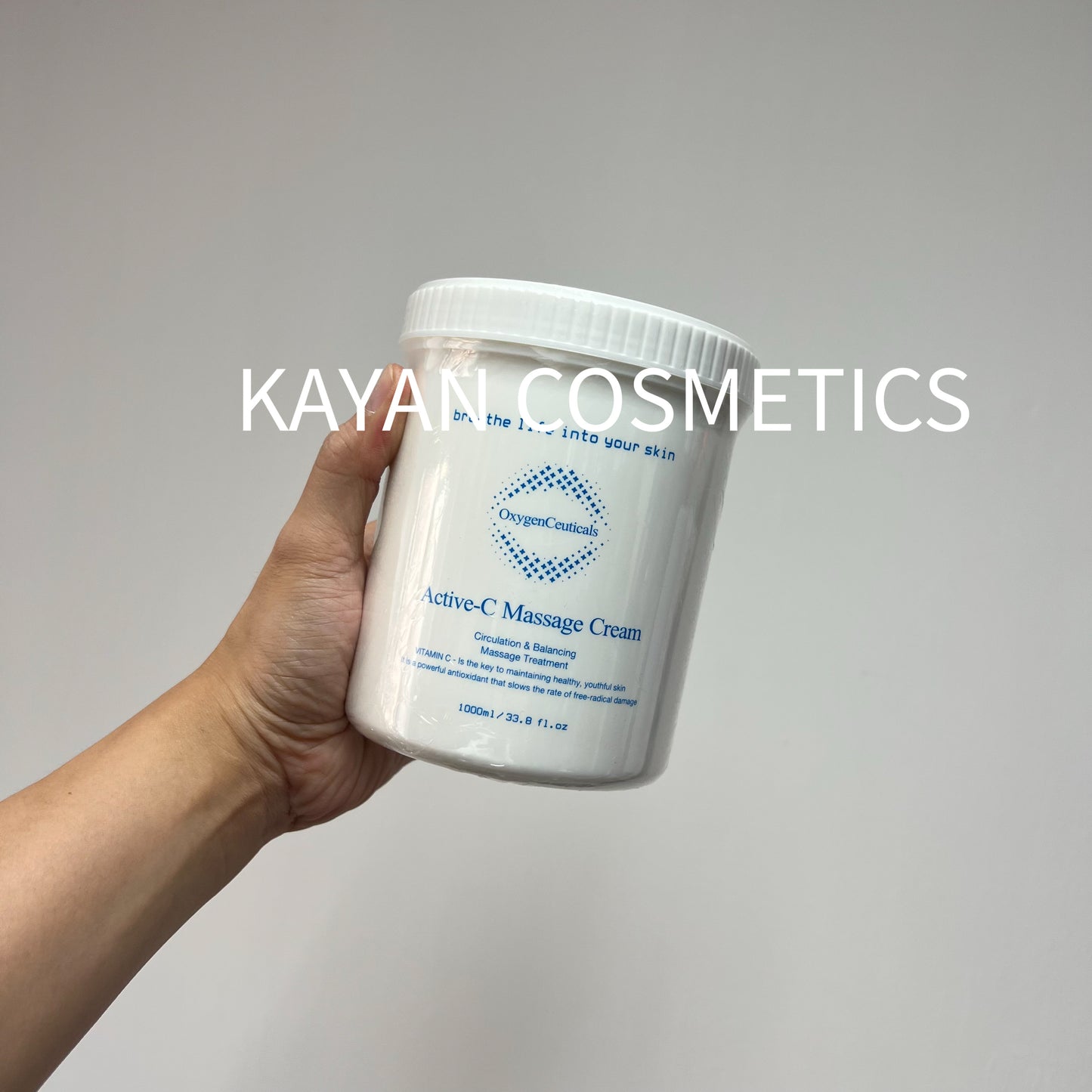 包順豐 韓國 OxygenCeuticals 氧麗可絲 維他命C按摩霜 1000ml 維他命C按摩膏 高頻底霜護膚營養亮白保濕面部1000ml Oxygen Ceuticals - Active-C Massage Cream 1000ml