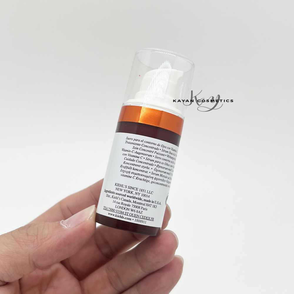 包順豐Kiehl's 醫學維他命C淡紋亮眼精華霜 Kiehls 科顏氏維生素C煥亮眼部精華乳15ml VC眼霜 淡紋提亮。Powerful-Strength Line-Reducing & Dark Circle-DiminishingVitamin C Eye Serum