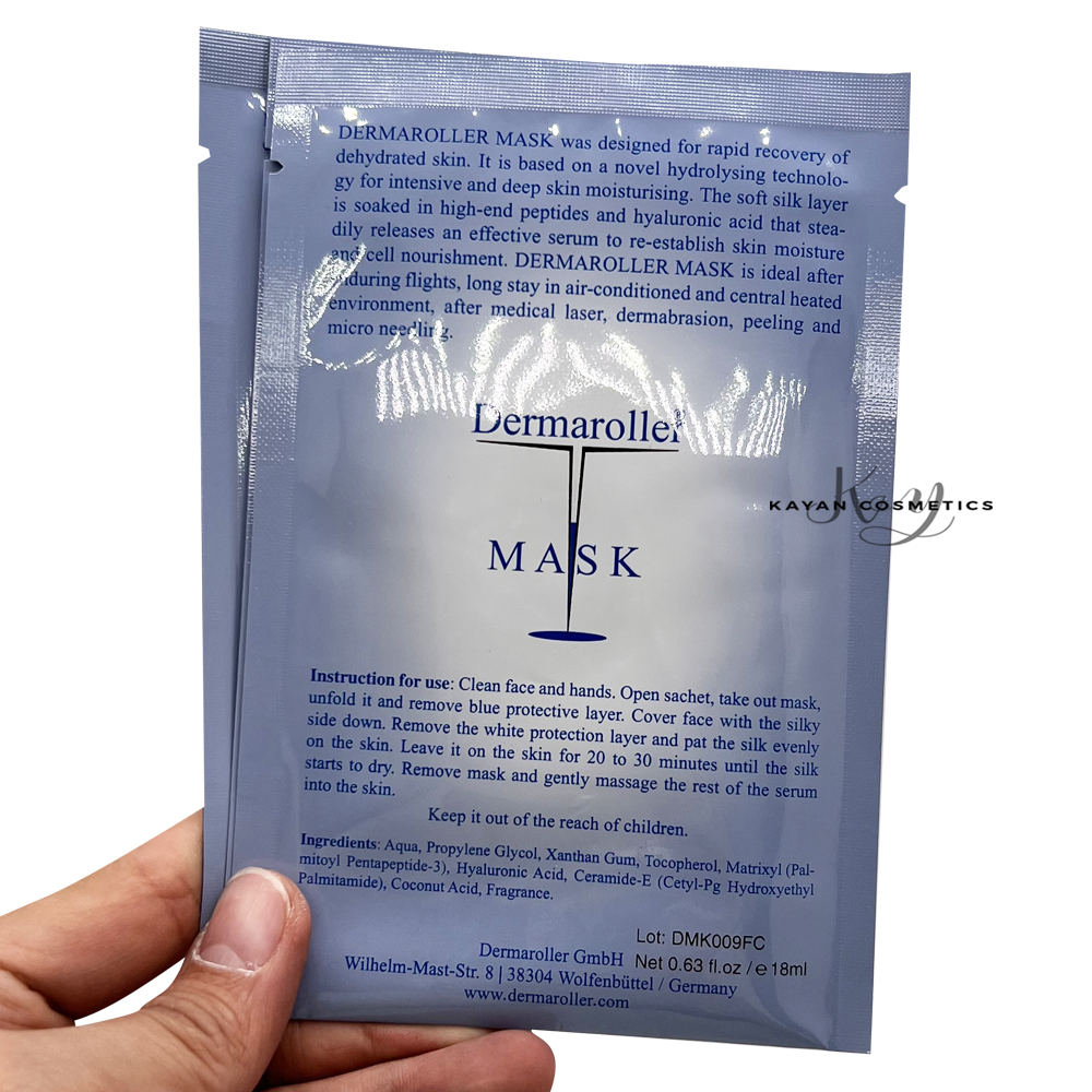 原廠正貨 包順豐!德國 Dermaroller玻尿酸面膜10片敏感修護補水 IntensiveHyaluronic Moisturizer MASK。高濃度玻尿酸原液保濕修護蠶絲面膜十片裝 面部緊緻