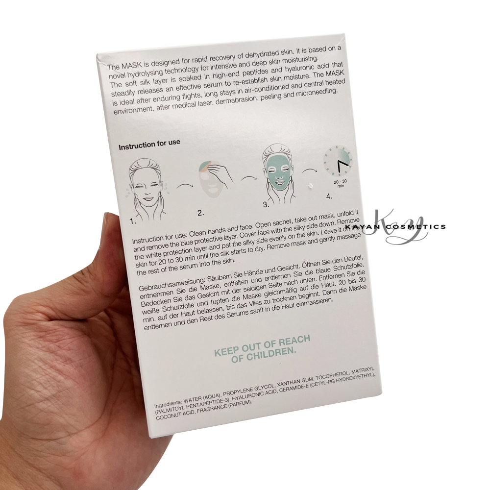 原廠正貨 包順豐!德國 Dermaroller玻尿酸面膜10片敏感修護補水 IntensiveHyaluronic Moisturizer MASK。高濃度玻尿酸原液保濕修護蠶絲面膜十片裝 面部緊緻