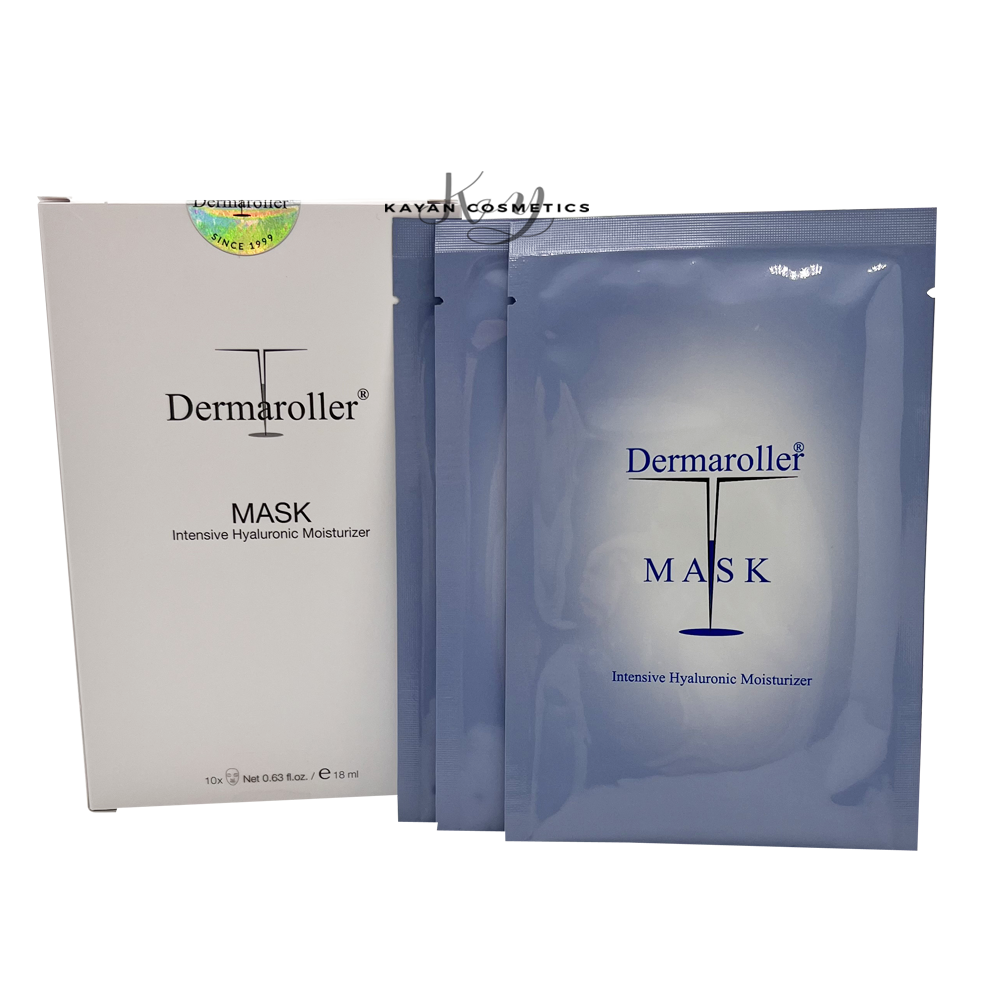 原廠正貨 包順豐!德國 Dermaroller玻尿酸面膜10片敏感修護補水 IntensiveHyaluronic Moisturizer MASK。高濃度玻尿酸原液保濕修護蠶絲面膜十片裝 面部緊緻