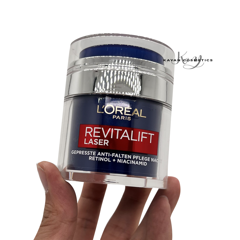 包順豐 Loreal A醇煙酰胺抗皺面霜48g淡化細紋提亮膚色嫩膚緊致晚霜 RETINOL+NIACINAMIDE • REVITALIFT LASER 歐萊雅。Loreal。L'OREAL。Loreal