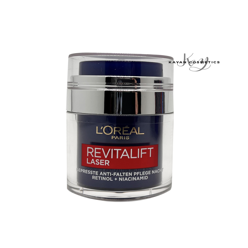 包順豐 Loreal A醇煙酰胺抗皺面霜48g淡化細紋提亮膚色嫩膚緊致晚霜 RETINOL+NIACINAMIDE • REVITALIFT LASER 歐萊雅。Loreal。L'OREAL。Loreal