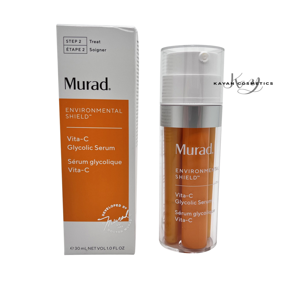 包順豐 美國 Murad黃金VC雙管面部精華30ml Vita-C Glycolic Brightening Serum 果酸抗氣化提亮膚色ENVIRONMENTAL SHIELD Vita-C Glycolic Serum Sérum glycolique Vita-C