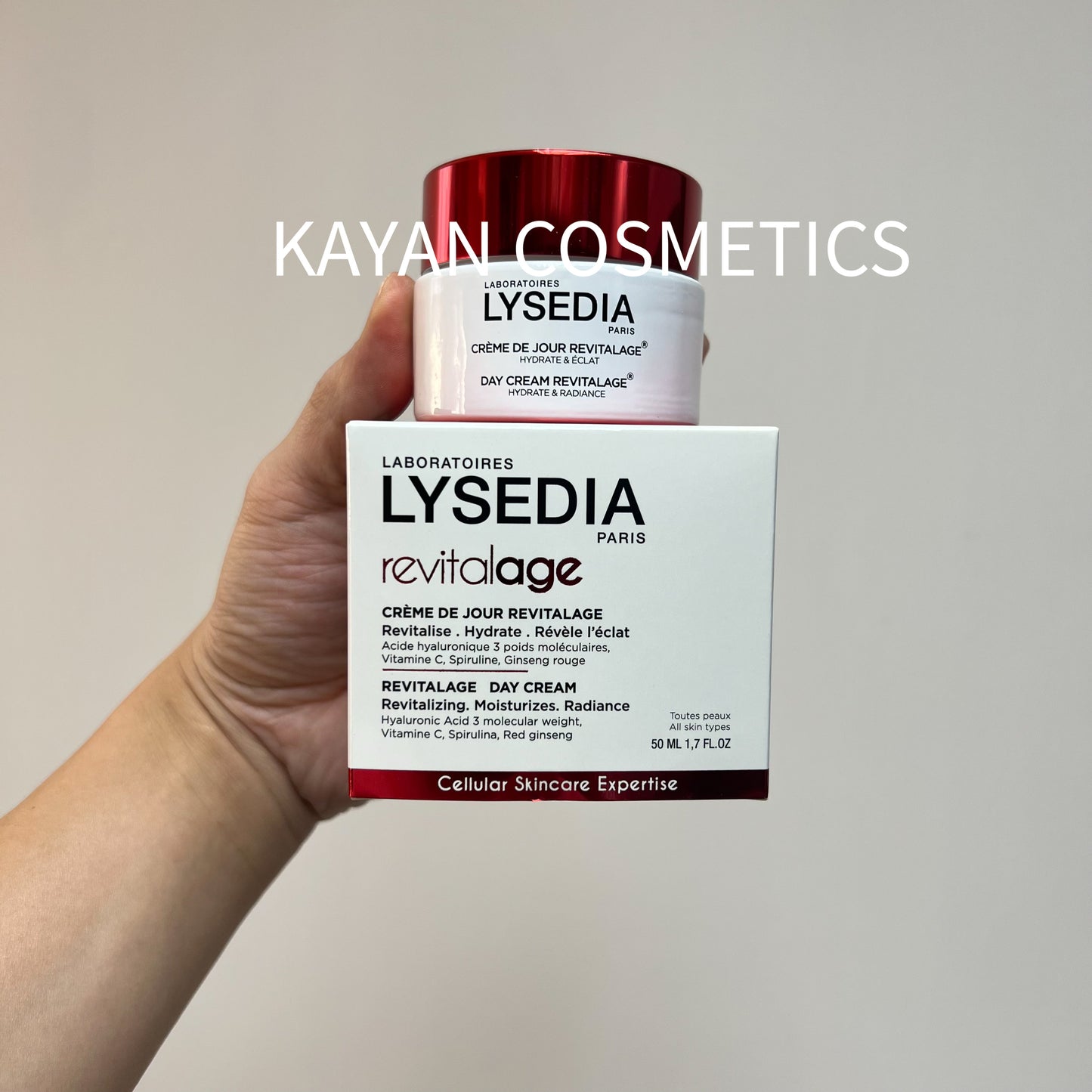 包順豐 法國 Lysedia 麗茜媂婭 紅蔘活膚保濕日晚面霜50ml Lysedia  revitalage CReME DE JOUR REVITALAGE REVITALAGE DAY CREAM