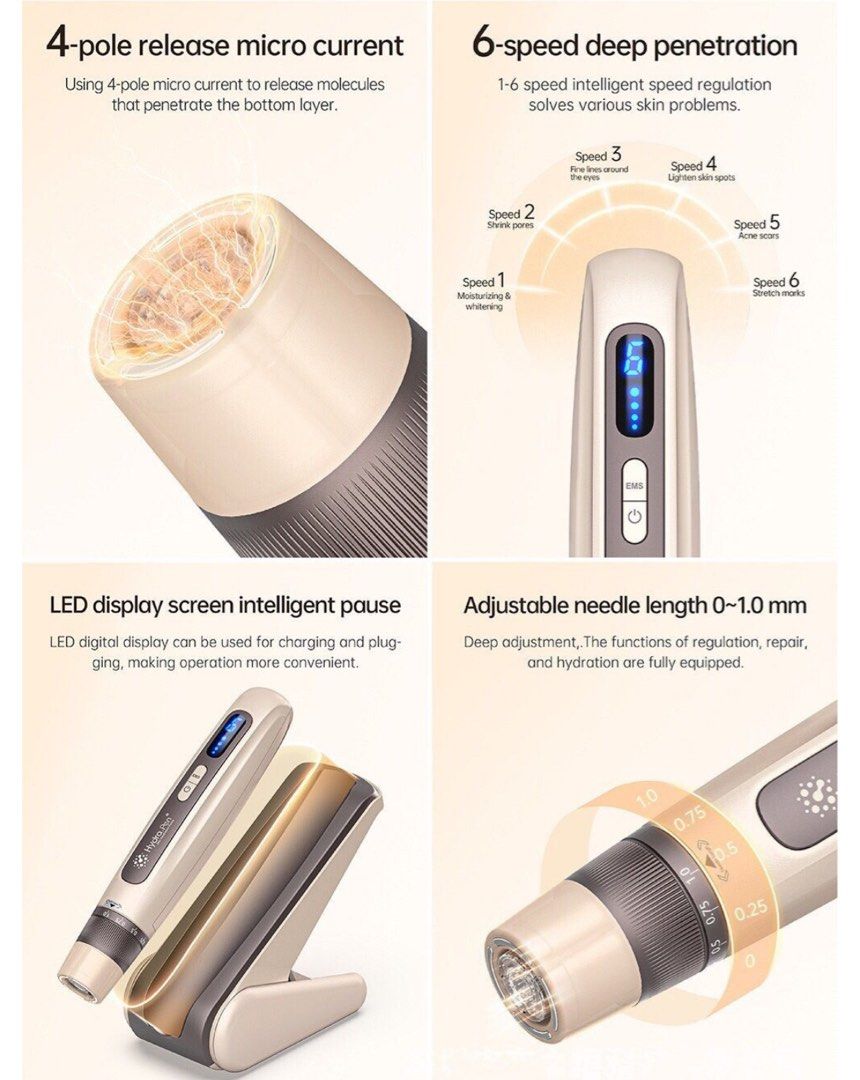 送10個頭 包順豐 Hydrapen 五代H5電動微針EMS微電流導入儀MTS水光針 Hydra.pen 電動納米微針導入儀MTS五代水光/ mts美容儀