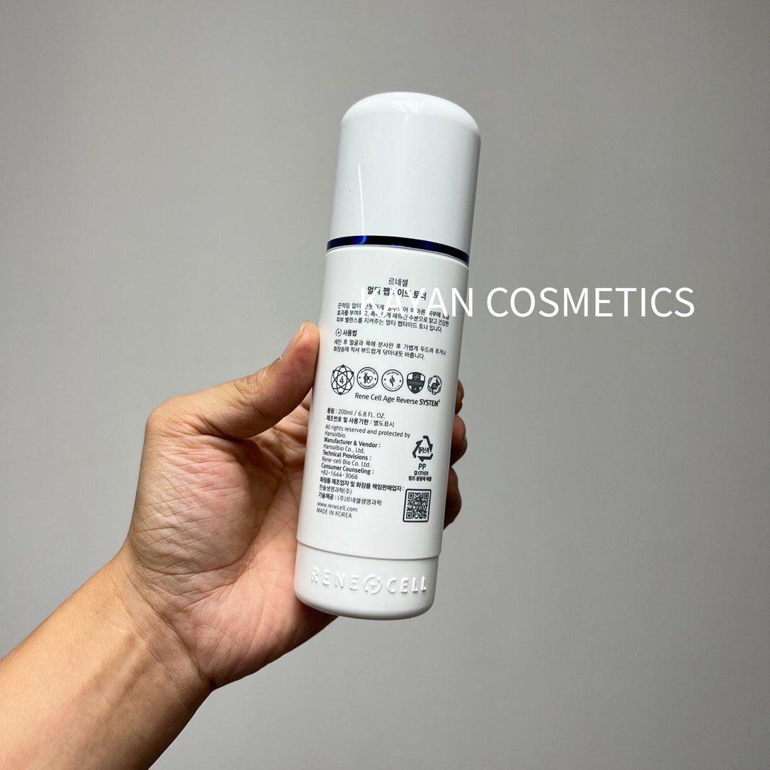 包順豐 韓國 Rene-cell Multi Peptide Toner 多肽水 爽膚水噴霧酵素化妝水 200ml。Rene Cell ReneCell Rene+Cell