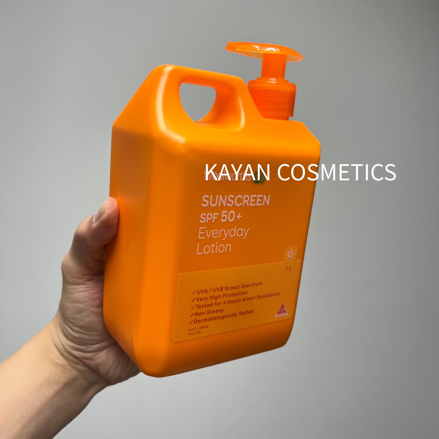 包順豐 澳洲 Woolworths 防曬霜高倍身體面部美白 1L  / 1000ml 全身體防曬霜1L 男女童專用 Woolworths SUNSCREEN SPF 50+ Everyday Lotion