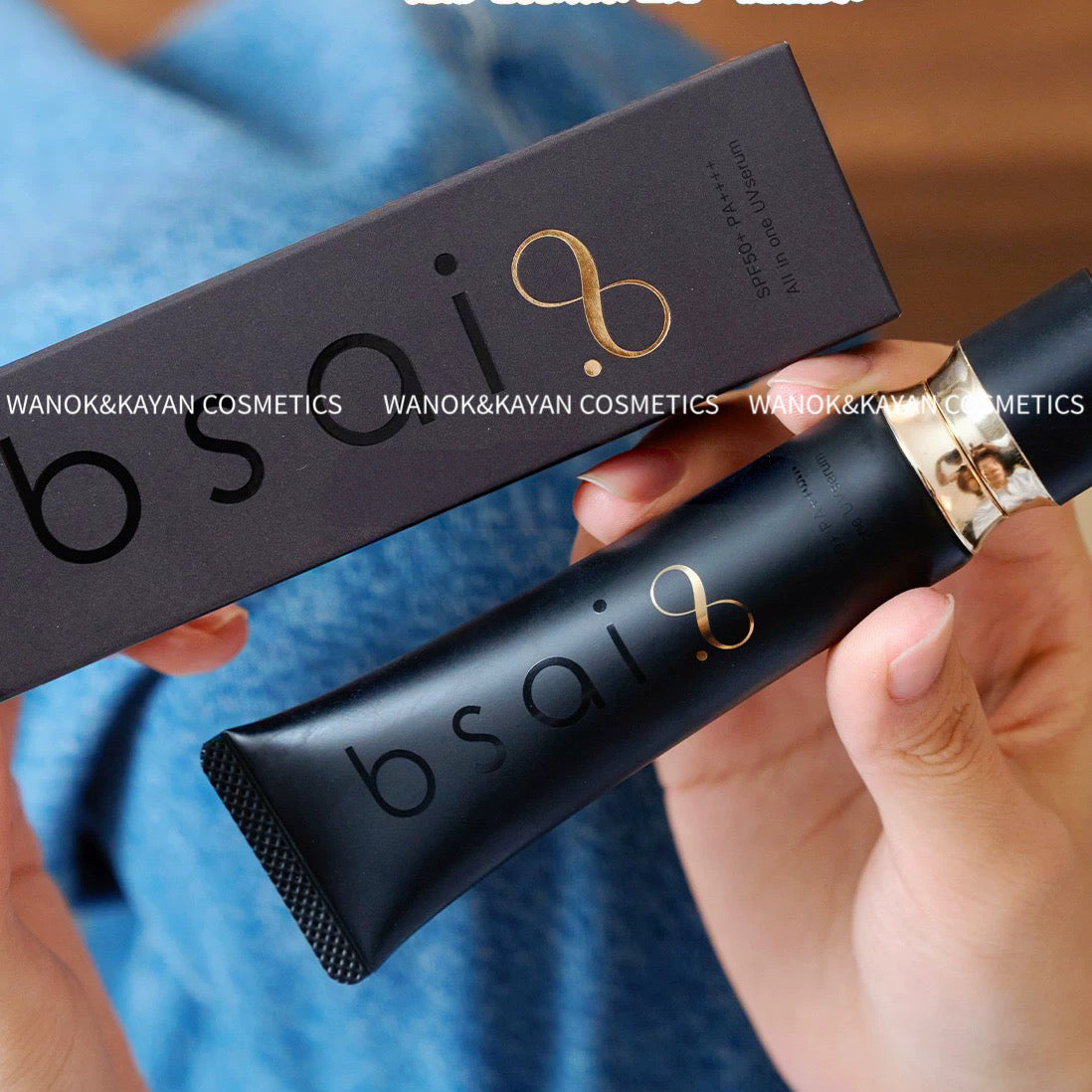 包順豐 奶白肌 Bsai UV外泌體拋光乳有色面霜防曬霜隔離SPF50黑膠磨皮衣 30g