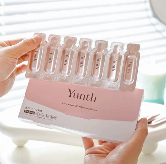 養成燈泡臉 包順豐 日本 Yunth 原型100%鮮活VC亮白精華液28支/盒緊致提亮次拋 Yunth Pure VitaminG" Whitening Serum 美白美容液