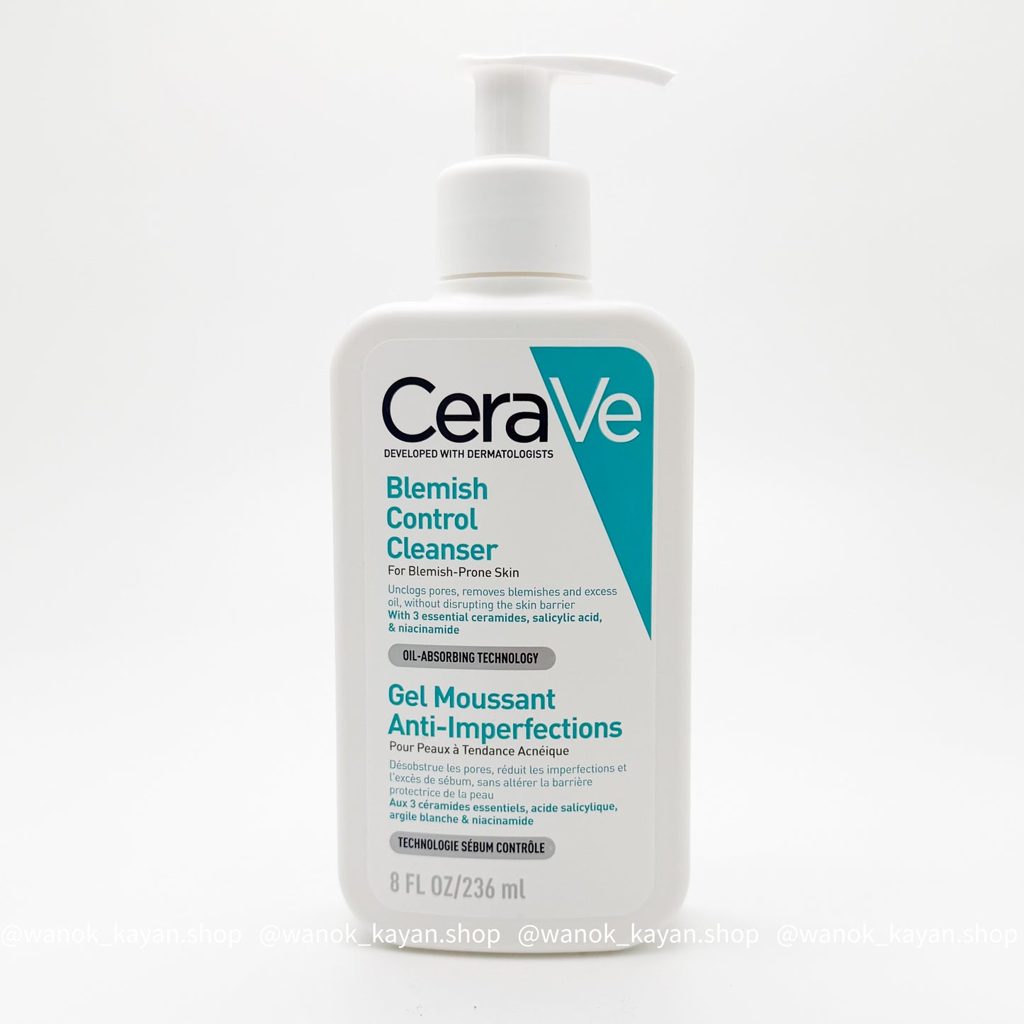 CeraVe  適樂膚 2%水楊酸潔面啫喱 淨膚白泥抗粉痘潔面露 Blemish Control Cleanser 236ml CeraVe 適敏膚