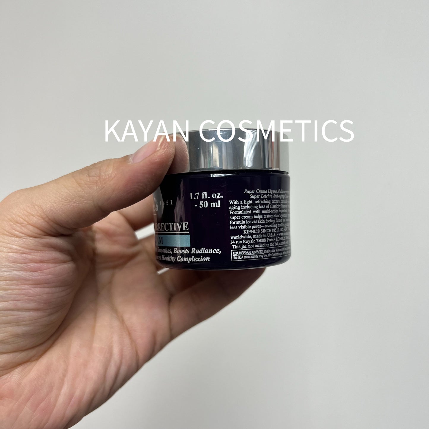 包順豐 科顏氏 Kiehl's 紫玻A面霜多重緊致修顏輕乳霜50ml  Kiehl s Kiehls SUPER MULTI-CORRECTIVE SOFT CREAM 極緻塑顏全效乳霜 輕盈版50ml