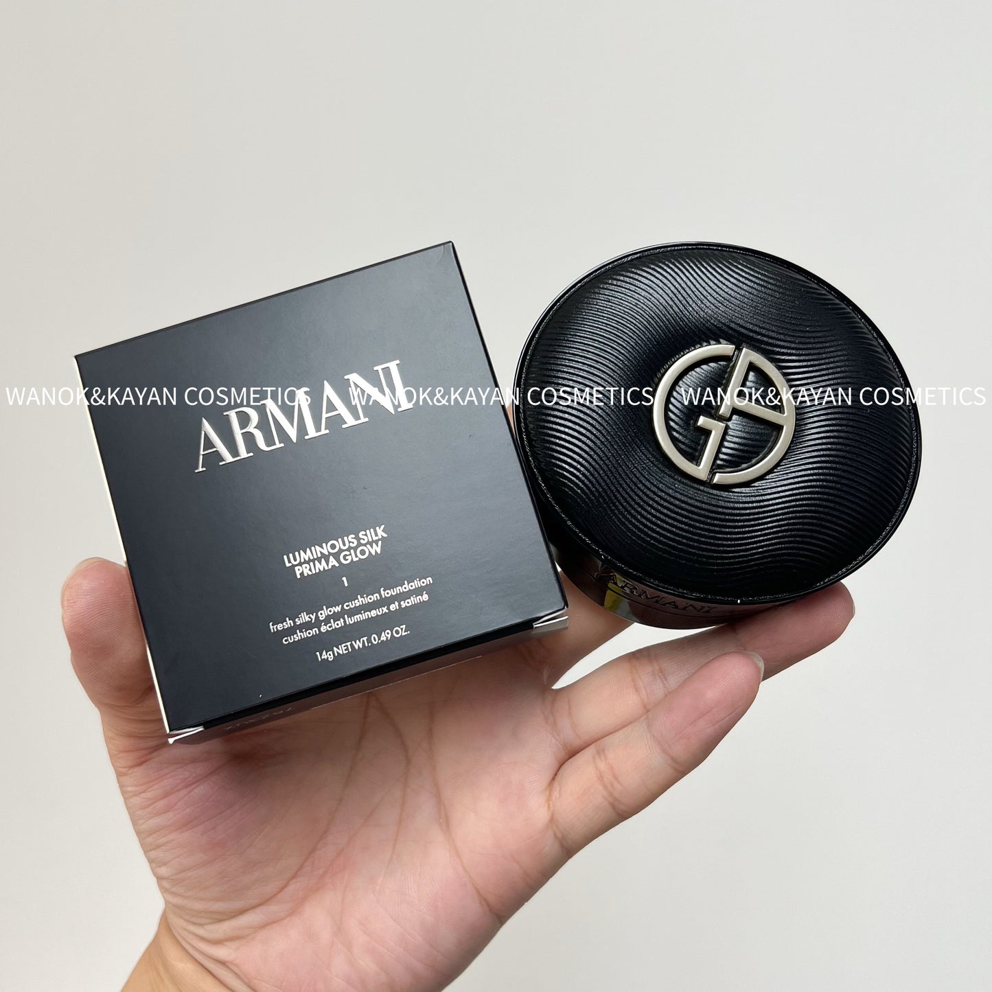 2025新款 包順豐 ARMANI 阿瑪尼 黑奢皮革養膚氣墊粉底液 #0#1#2#3#4 ARMANI LUMINOUS SILK PRIMA GLOW 14g