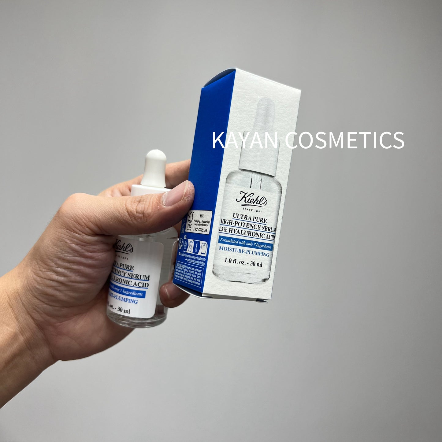 包順豐 Kiehl's 科顏氏 1.5%玻尿酸豐盈保濕精華液  高效超能精華透明質酸精華30ml 保濕補水 ULTRA PURE HIGH-POTENCY SERUM 15% HYALURONIC ACID Kiehls 科颜氏