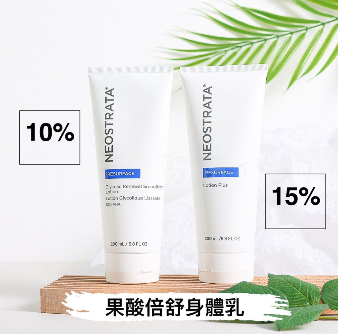 包順豐 美國 NeoStrata 芯絲翠 倍舒果酸身體乳200ml 10% / 15% 嫩膚細毛孔。RESURFACE Glycolic Renewal Smoothing Lotion Lotion Glycolique Lissante 10% AHA。RESURFACE Lotion Plus