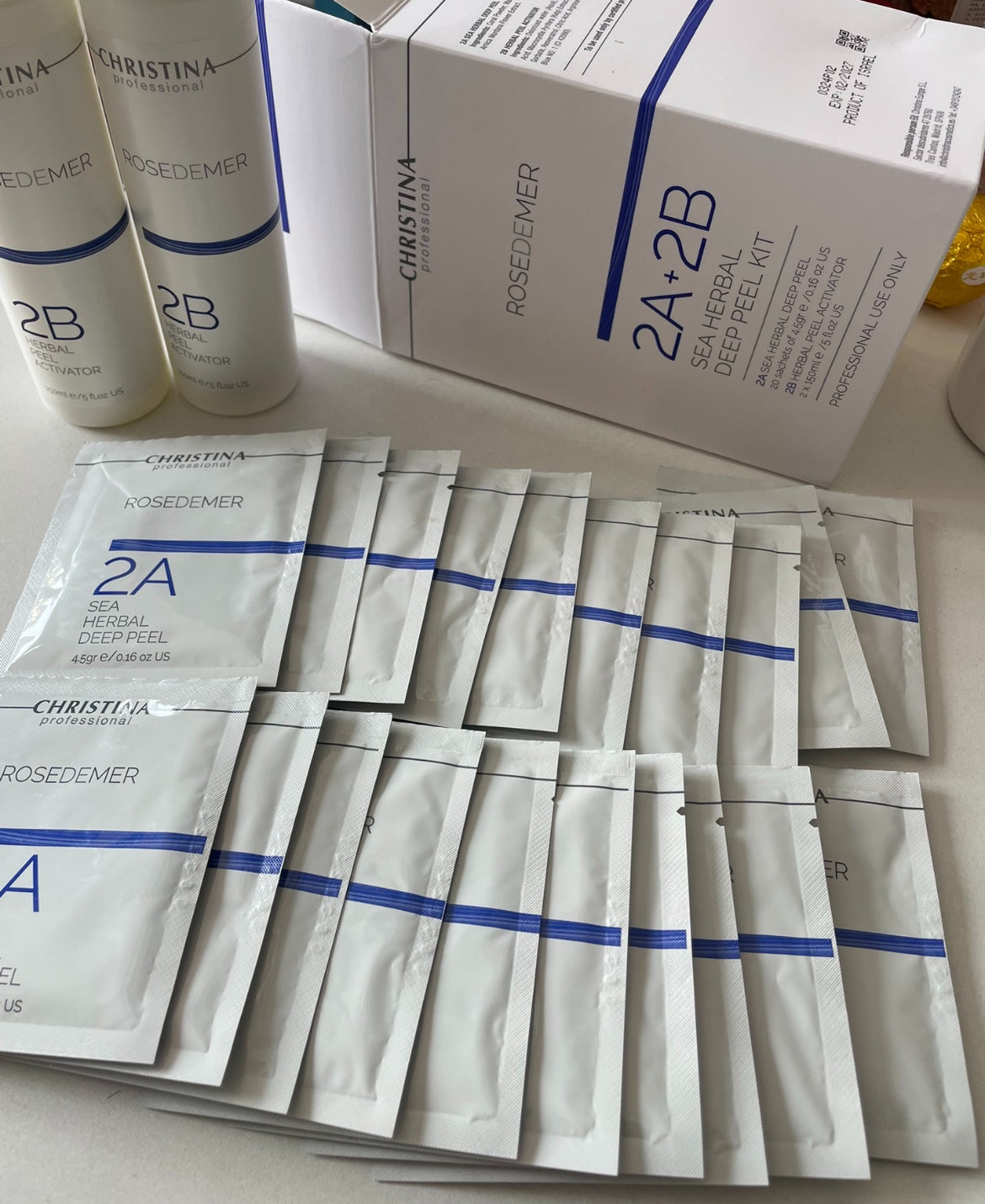 好評包順豐 christina 科蘊蘭 海洋煥膚套裝 阿拉丁煥膚  2支 2B激活液+20包2A粉末  2A+2B SEA HERBAL DEEP PEEL KIT