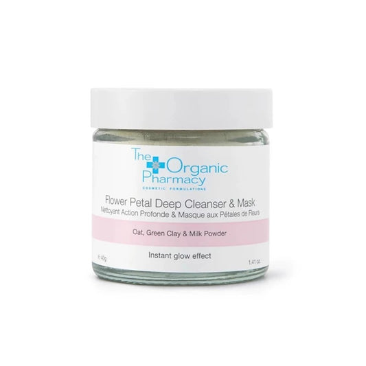 英国 The Organic Pharmacy 玫瑰花面膜粉深层清洁去黄提亮肤色 40g Flower Petal Deep Cleanser & Mask