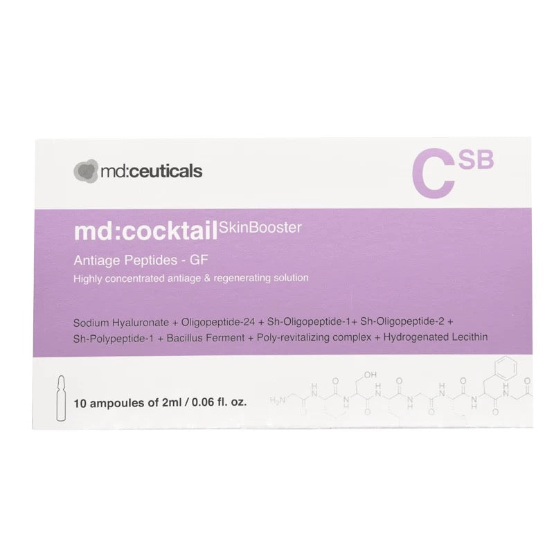 包順豐 MD:ceuticals 抗炎舒緩修復基因肽水光安瓶 紫水光抗衰基因肽GF安瓶精華提亮淡紋修復 md：cocktall csb gf md：ceuticals。mdceuticals