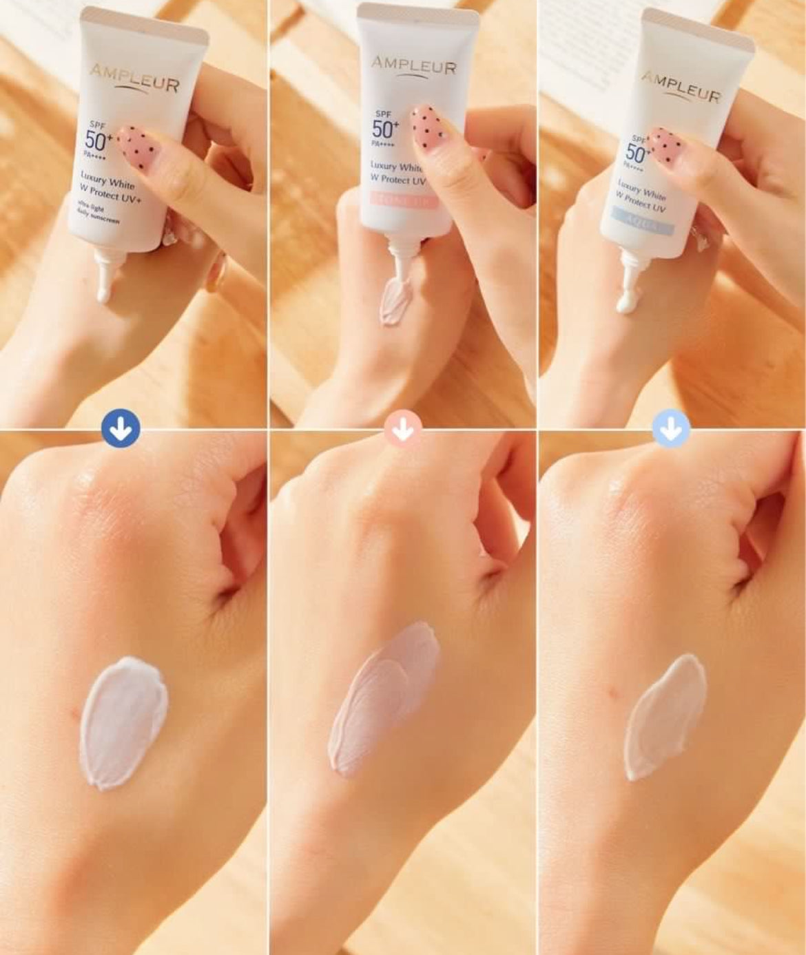 包順豐 日本 Ampleur 水潤版防曬 AQUA Luxury White W Protect UV  SPF50+PA++++