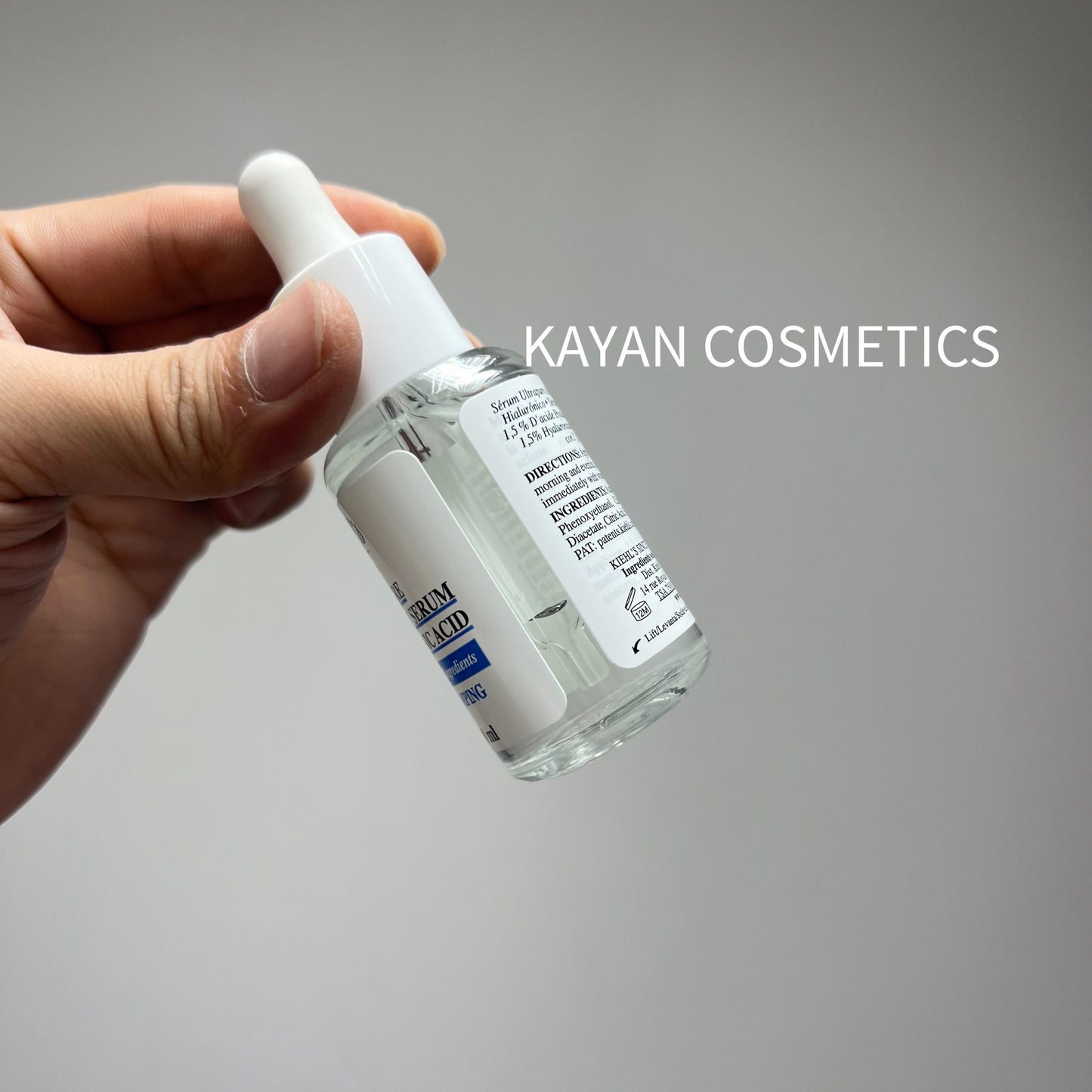 包順豐 Kiehl's 科顏氏 1.5%玻尿酸豐盈保濕精華液  高效超能精華透明質酸精華30ml 保濕補水 ULTRA PURE HIGH-POTENCY SERUM 15% HYALURONIC ACID Kiehls 科颜氏