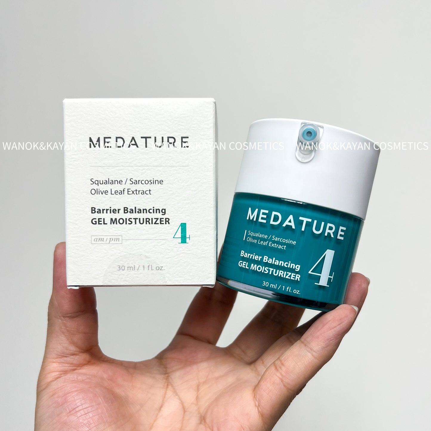 包順豐 美國 Medature 褒曼醫生 平衡水凝霜色修面霜修護 30ml MEDATURE Squalane / Sarcosine Olive Leaf Extract Barrier Balancing GEL MOISTURIZER 4