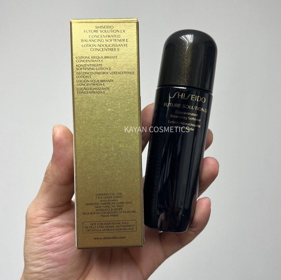 新版 75ml 包順豐 Shiseido 資生堂 時光時空琉璃二合一水乳御藏集效柔膚水 精華水FUTURE SOLUTION LX Concentrated Balancing Softener Lotion Adoucissante Concentrée SkingenecellEnmei