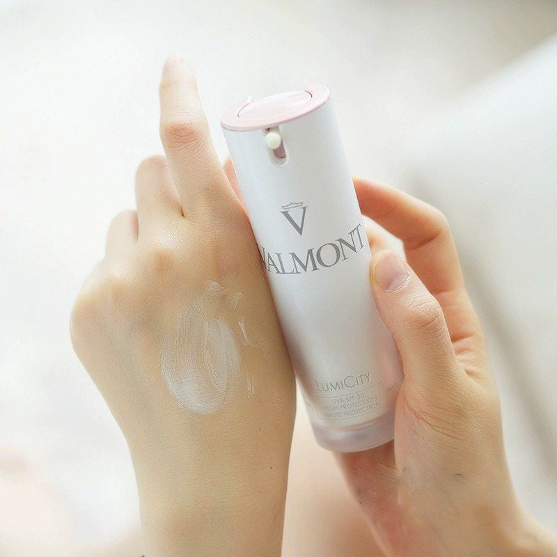 2024新品 包順豐 瑞士 Valmont 法爾曼 LumiCity煥顏防曬乳30ml面部SPF50+清爽亮膚乳 LUMICITY UVB SPF 50+ VERY HIGH PROTECTION TRES HAUTE PROTECTION