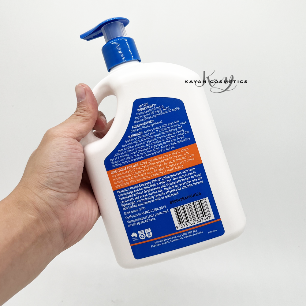 包順豐 澳洲 priceline
EVERYDAY Sunscreen Lotion
Sunscreen Lotion spf50 4 hour B5 FEL身體學生大桶1L家庭裝防曬霜敏感痘肌兒童孕婦